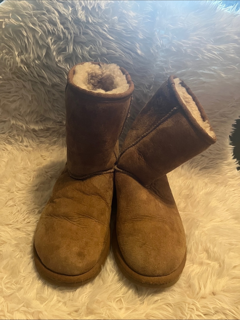 UGG Kids Chestnut Suede Shearling Boots